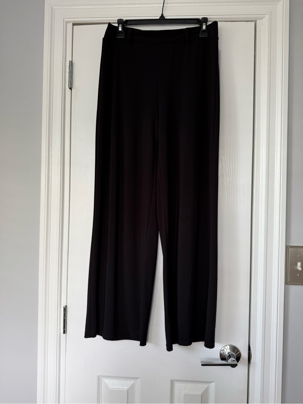 WHBM The Wide Leg Jersey Knit Pants, Black, Medium
